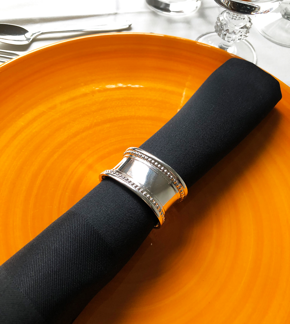 Stoffserviette Padua schwarz Baumwolle Stoffserviette Padua schwarz Baumwolle