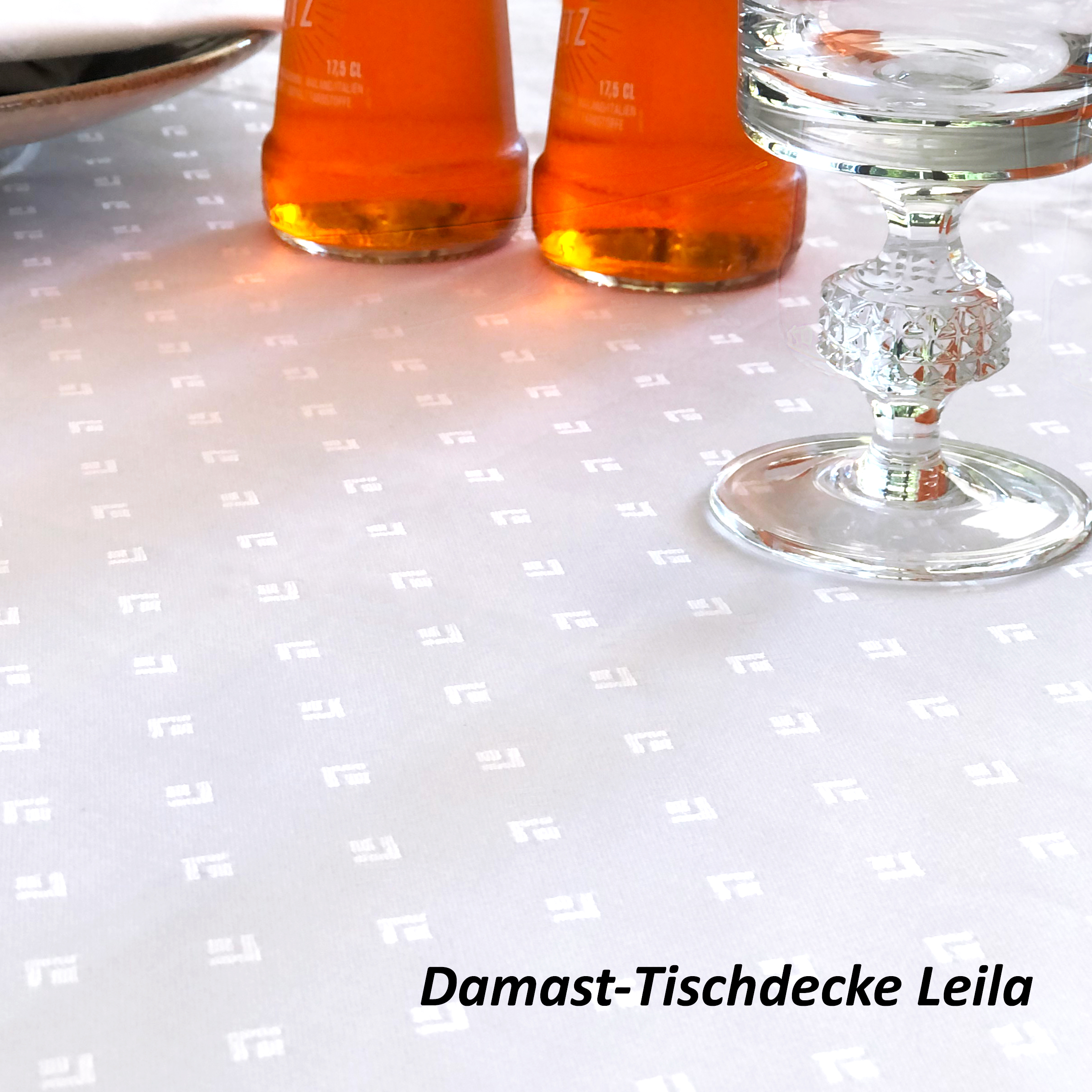 Damast-Tischdecke Leila weiss Damast-Tischdecke Leila weiss