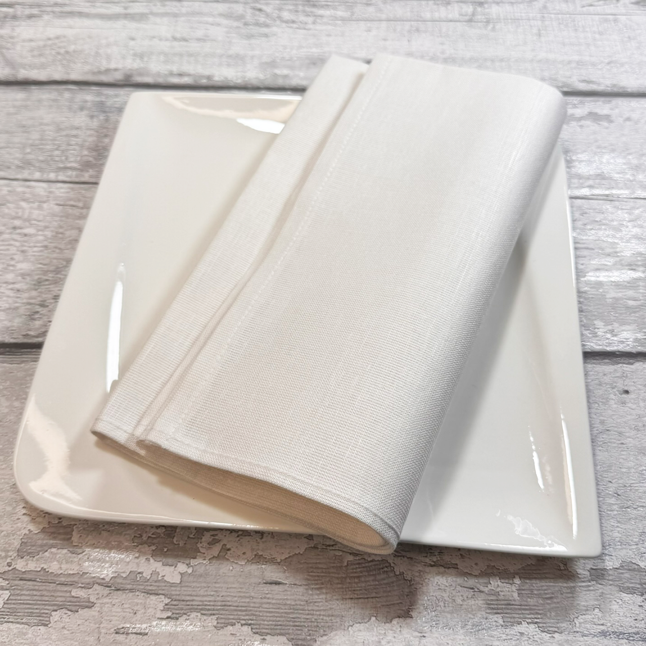 Halbleinen-Serviette weiß 50x50 Halbleinen-Serviette weiß 50x50