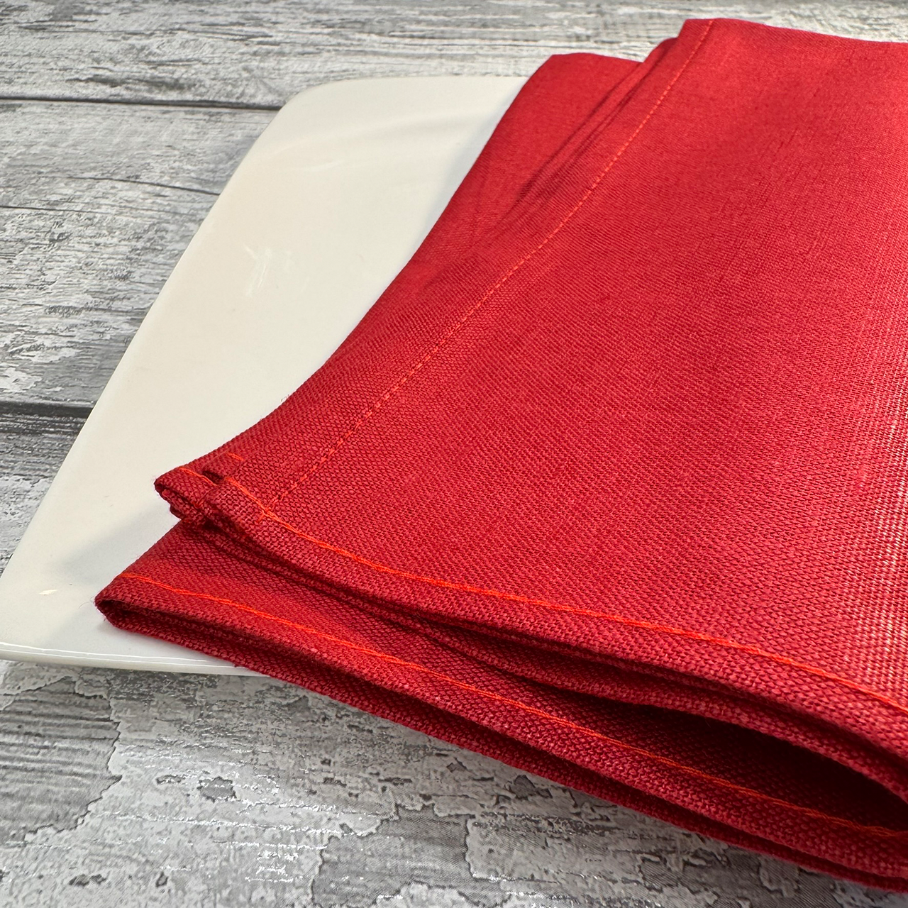 Halbleinen-Serviette rot Halbleinen-Serviette rot